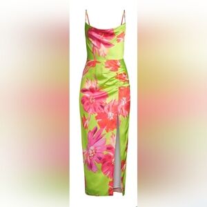 Milly Lillana Floating Cosmos Midi Slip Dress  Sz 8